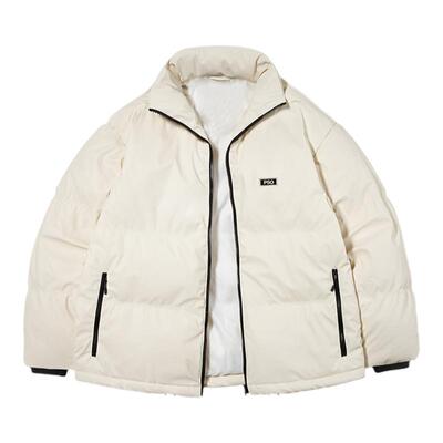 加绒加厚白鸭绒情侣立领外套