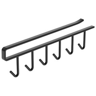 厨房挂钩架免打孔下挂收纳置物勾橱柜下悬挂式一排挂勺子铲子挂架