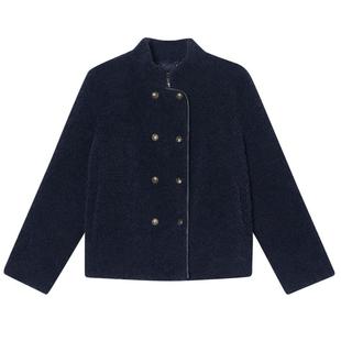 诗篇专选新中式小立领颗粒绒羊毛短款呢子外套2026春季新款