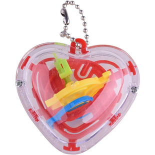 创意益智爱心迷宫钥匙扣3D立体迷宫过关智力走珠减压儿童玩具礼物