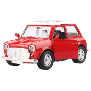 Q版回力车声光合金车模仿真宝马MINI迷你男孩儿童玩具小汽车模型