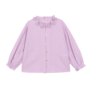 小O宝童装 宝宝紫色春装套装女花朵2026新款女童时髦洋气套装裙