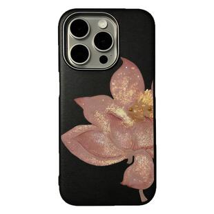 好运莲花适用苹果17promax手机壳彩绘新款iphone16pro红色本命年15小众高级感14艺术13皮纹12全包防摔保护套