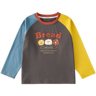 【100%棉】棉花堂儿童长袖T恤宝宝上衣男童春秋新款抗菌女童打底