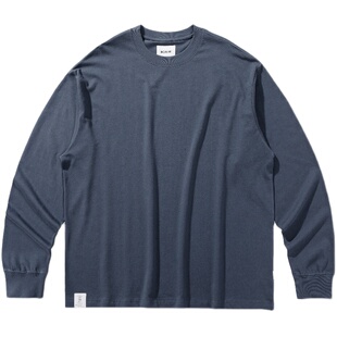 【纯棉长袖】BCALM春秋重磅基础纯色打底宽松休闲圆领白色T恤男女