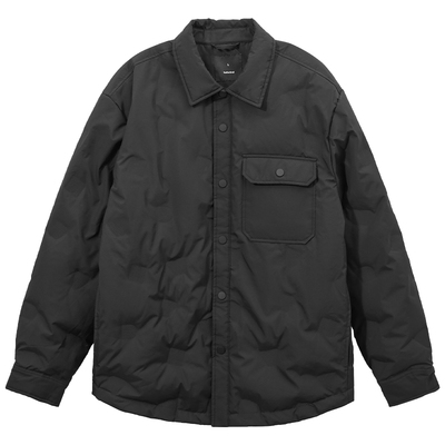 热风男士羽绒服2025年冬季新款轻薄衬衫式羽绒服时尚保暖外套