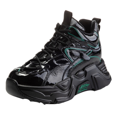 百搭老爹鞋漆皮ins黑色韩版厚底