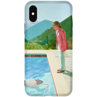 大卫霍克尼泳池油画保护设计潮牌适用苹果iphone16pro手机壳艺术风高级