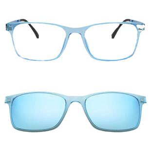 眼镜框 小脸学生眼镜架窄脸带磁铁偏光墨镜夹片透明白蓝色弹簧腿