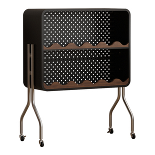 可移动书柜中古风铁艺落地置物架客厅轻奢高级感家用网红创意书架