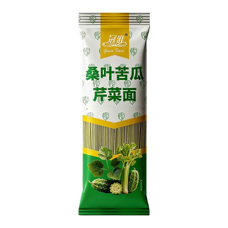 正宗冠淮桑叶苦瓜芹菜面官方旗舰店低脂低钠挂面蔬菜早餐绿色面条