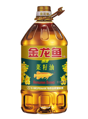 金龙鱼醇香菜籽油5L 桶装家用食用油菜籽油 醇香浓郁炒菜健康