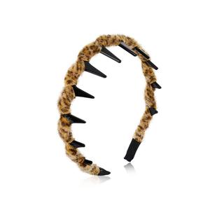 豹纹波浪发箍女2025新款带齿防滑压发发卡洗脸头饰秋冬高颅顶头箍
