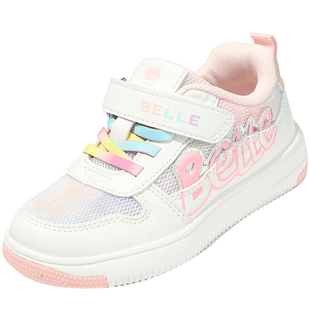 百丽童鞋男女童时尚板鞋软底舒适轻便休闲鞋春秋透气小学生宝宝鞋