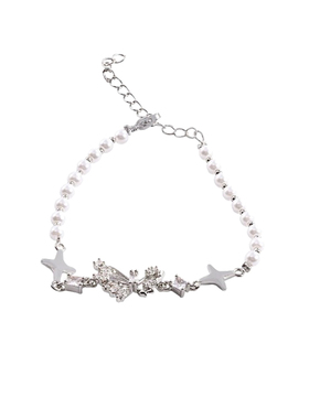 蝴蝶碎钻四芒星珍珠手链女高级感