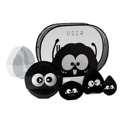 【李佳琦直播间彩妆场】USER煤球粉扑套装气垫粉扑植绒拇指散粉