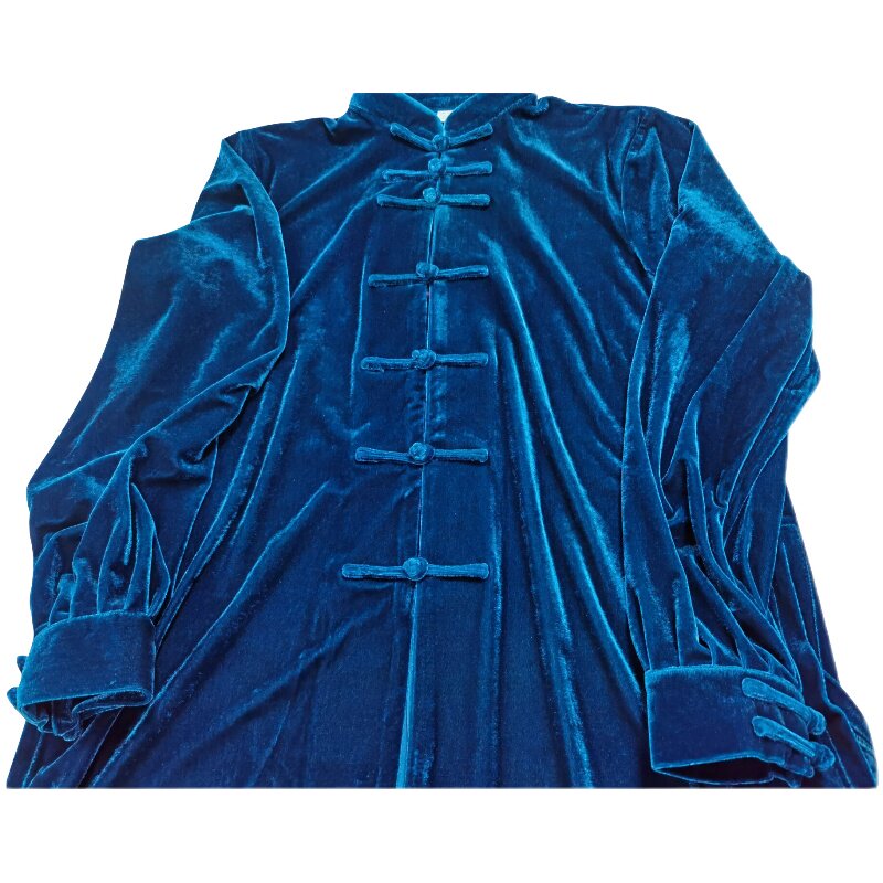太极服秋冬中长款新品加厚加绒南韩绒练功服金丝绒武术服表演服