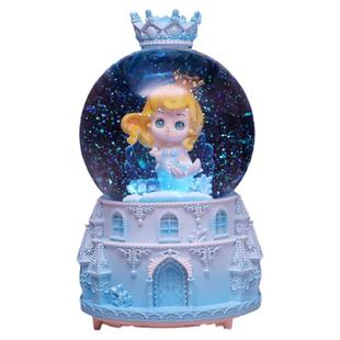 旋转发光飘雪花提琴女孩水晶球公主音乐盒送女孩朋友儿童日礼物