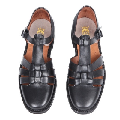 3516长编织牛皮复古凉皮鞋