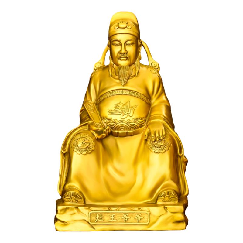 铜灶王爷灶王奶摆件厨房家居客厅厨房灶王圣君铜像工艺品灶公灶婆
