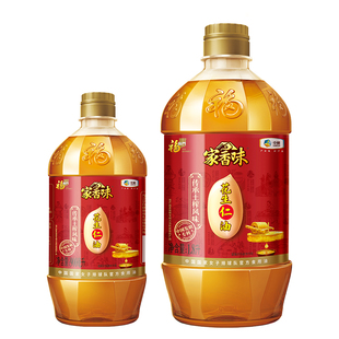 中粮福临门传承土榨花生仁油1.8L+900ml家用食用油组合