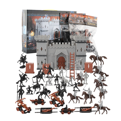 JEU旧义小兵人套装中世纪城堡