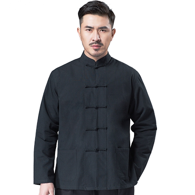 中国风唐装男装青年长袖衬衫汉服