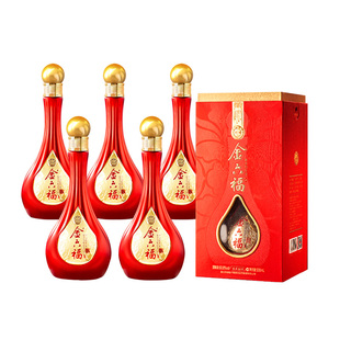 金六福花开福到兼香型纯粮食白酒50.8度整箱500ml*6瓶送礼盒装酒