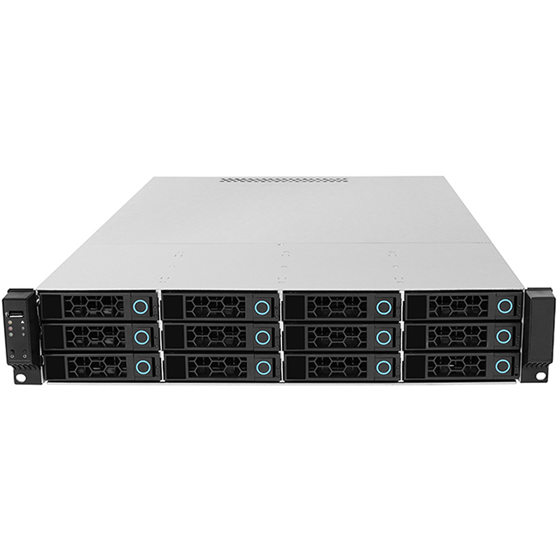 臻龙2u服务器机箱12盘位IPFS硬盘热插拔X99双路X79机架式EATX机箱