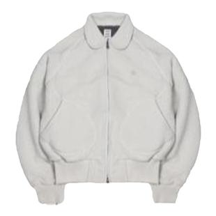 eihey诶嘿秋冬新款简约娃娃领摇粒绒百搭短款羊羔毛休闲拉链外套