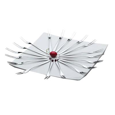 甜品叉不锈钢韩国时尚餐具3齿