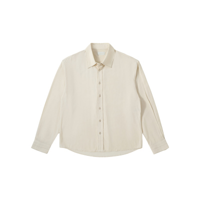早秋新款Lem26Relaxed Shirt 米白色羊毛粘胶纤维混纺宽松衬衫