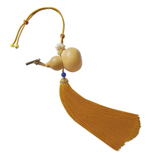 天然葫芦五帝铜钱招财挂件门对门皇冠黄色穗子卧室床头莲花挂饰品