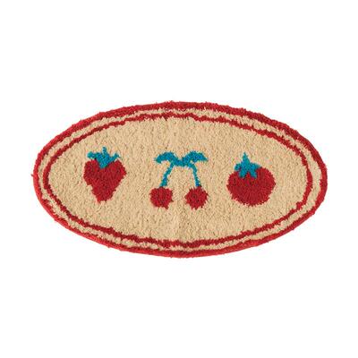 暖藻原创红色卧室床边毯好寓意