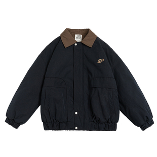 悟空有货潮牌日系复古工装翻领棉衣男女冬季街头宽松百搭保暖外套