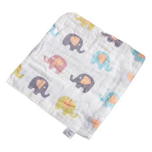 婴幼儿口水巾喂奶六层纯棉纱布洗脸毛巾方巾手绢儿童手帕宝宝用品