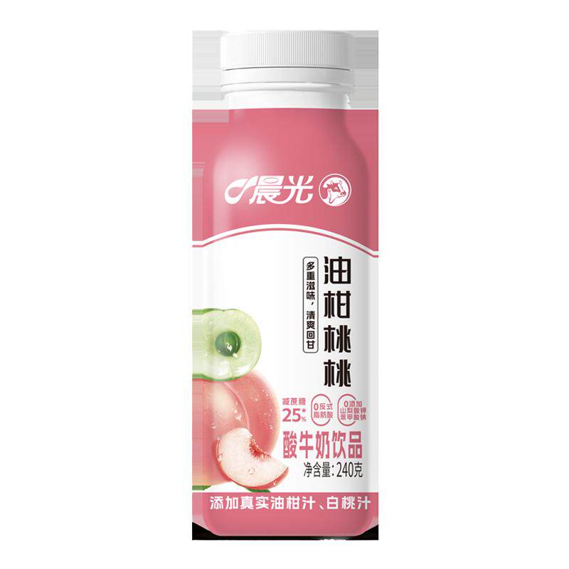 晨光酸奶饮品油柑桃桃酸奶pet瓶240g*12瓶