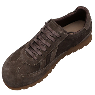 翻毛皮男鞋2026新款时尚老钱风真皮韩版复古百搭平底德训鞋男板鞋