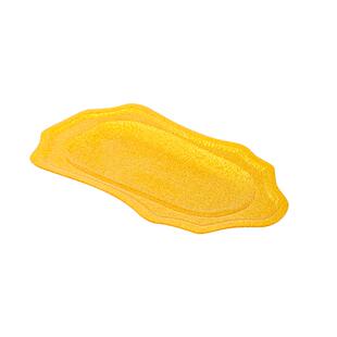 加厚亚克力乳猪盘长方形烧猪菜盘椭圆金色酒店酒席专用猪形盘高档