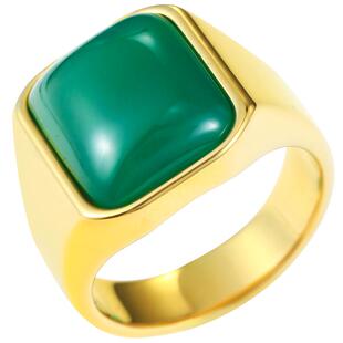 赤月男士戒指镶红色玛瑙绿玉髓个性高级感指环男复古轻奢霸气扳指