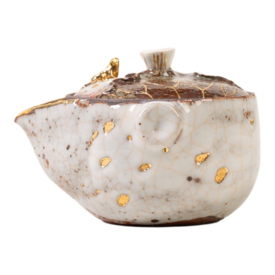 盈德堂创意手作志野高越柴烧青莲宝瓶家用办公室盖碗茶器功夫茶具