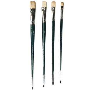 温莎牛顿进口温顿油画笔猪鬃圆头平头扇形笔油画颜料丙烯画笔套装