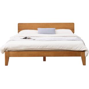 治木工坊北欧全实木床0.8米简约现代双人床原木色卧室单人床