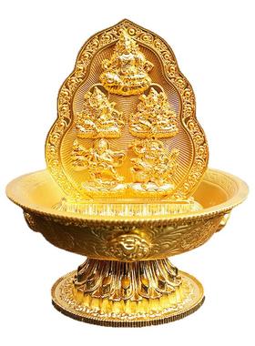 合金水财神佛像供水碗佛具用品
