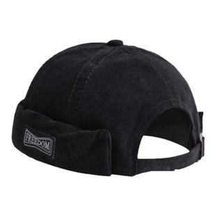 原宿风日系复古痞帅无檐帽美式针织瓜皮帽男款港风雅痞地主帽女潮