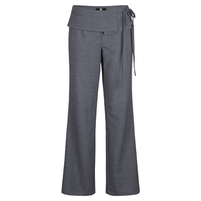 SEEKSIMPLE 竹纤维混纺|解构时髦绑带裙式挡片设计直筒低腰休闲裤