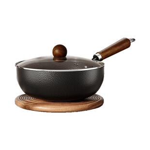 梦创皓月锤纹小炒锅正宗章丘老式铁锅家用无涂层物理不粘锅炒菜锅