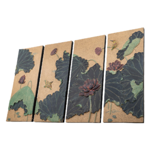 匠心坊户外墙面装饰画荷花壁挂中式花园室外墙面造景挂件墙上装饰