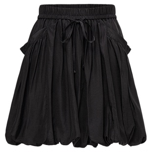 【都市漫游】HPLY荷比俪2025秋新款女A字短款花苞裙泡泡水母半裙