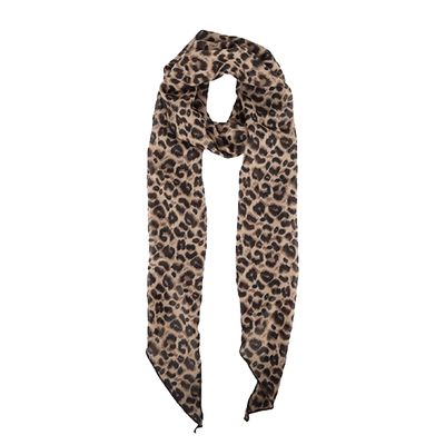 复古豹纹丝巾女秋冬小众高级感时尚系脖丝带围巾领巾裤子腰带配饰